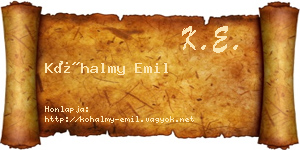 Kőhalmy Emil névjegykártya